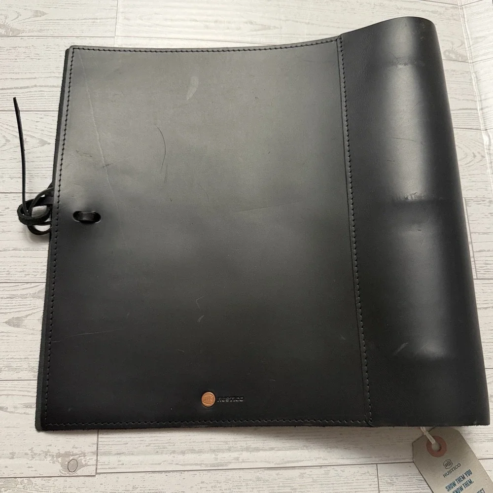 New with Tags - Rustico Black 100% Leather Soft Binder Journal 3-Ring